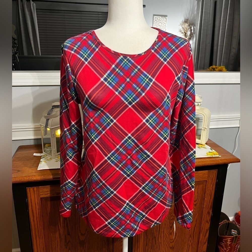 TALBOTS Women’s Plaid Top